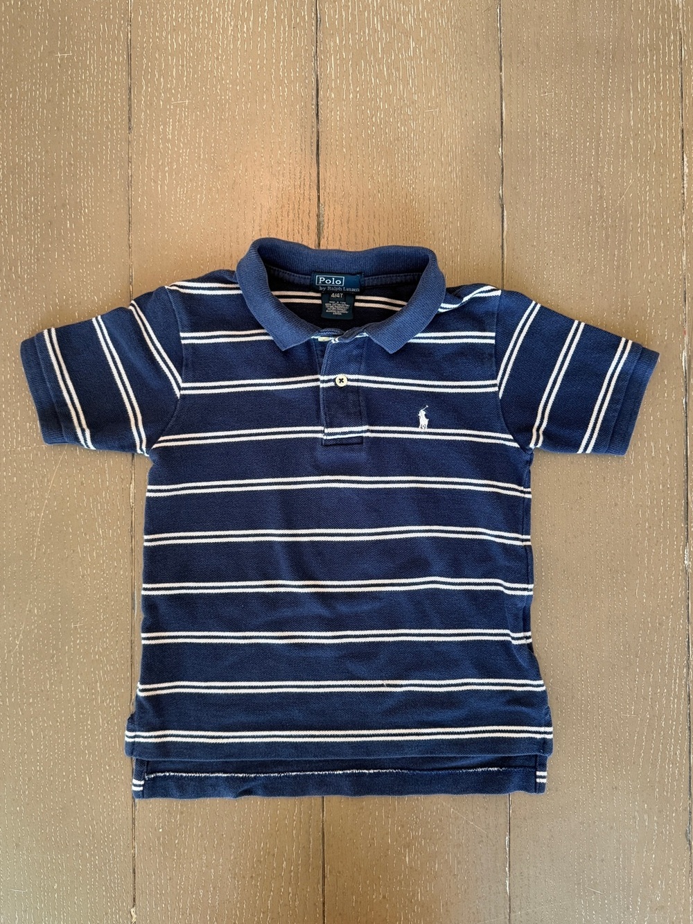 Polo Ralph Lauren Boys’ Short-Sleeve Navy Blue Cotton Mesh Polo Shirt • Size 4T